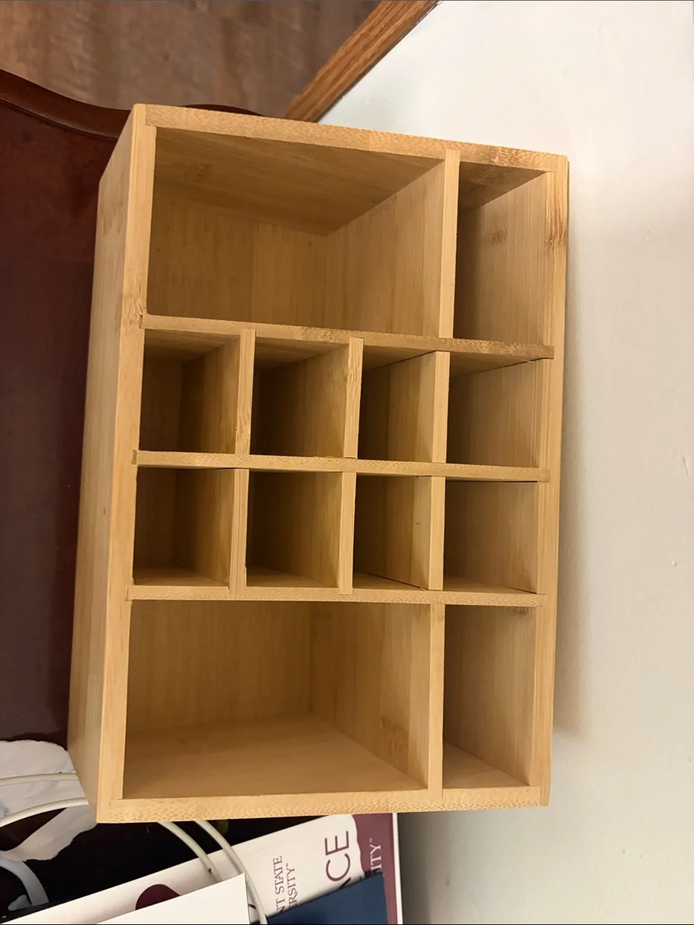 Bamboo Multi-Compartment Desk Organizer - Natural Bamboo